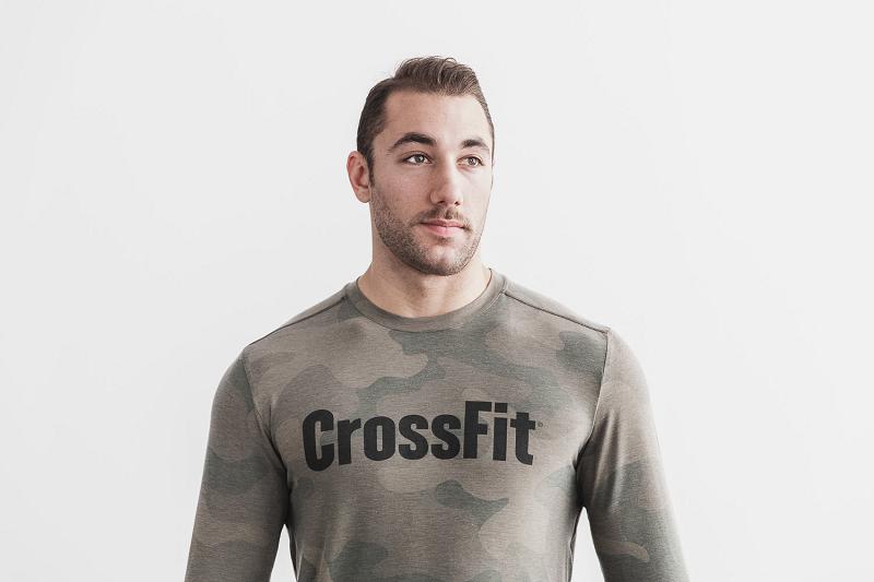 Men\'s Nobull Crossfit<Sup>®</Sup> Tee (CAMO) Long Sleeve Camo | SG X2528Y